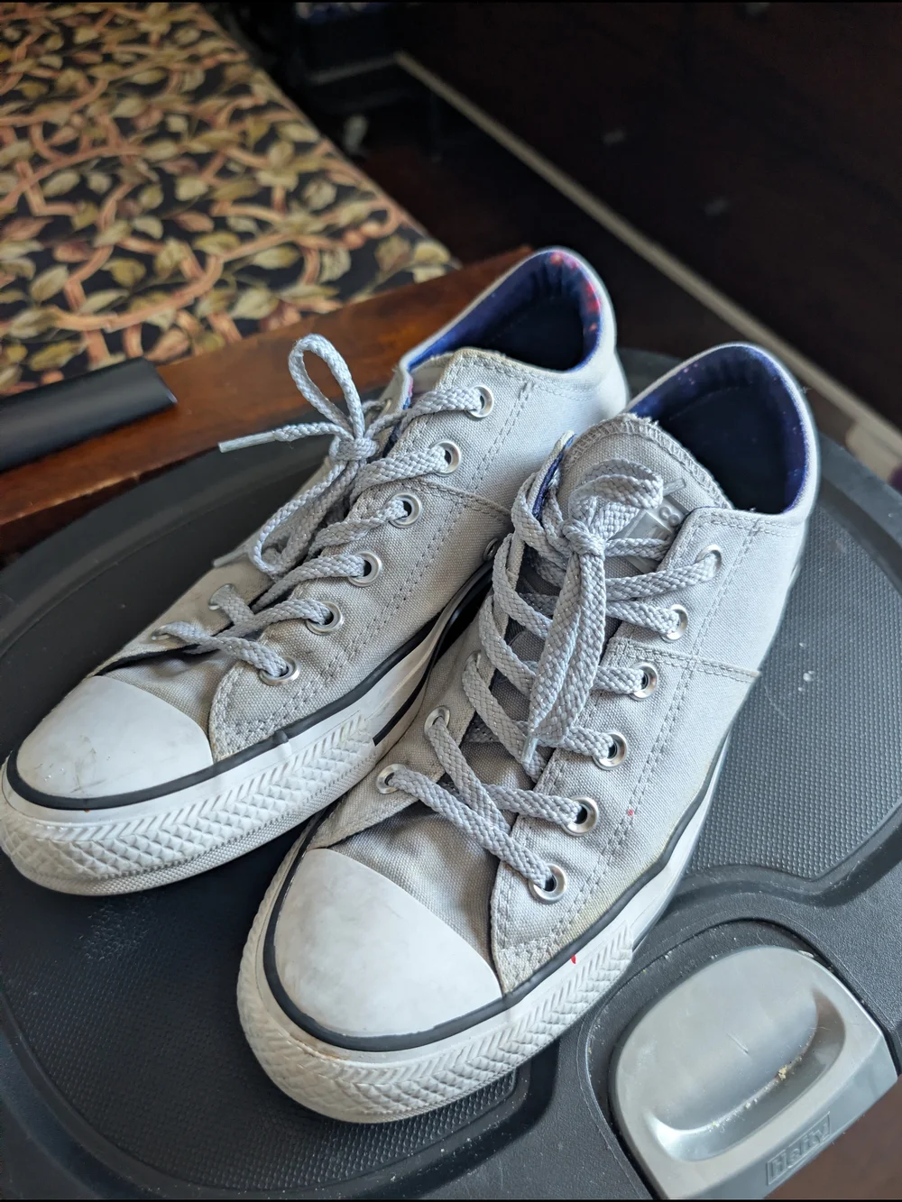 Converse Low Top Canvas Sneakers in Light Gray